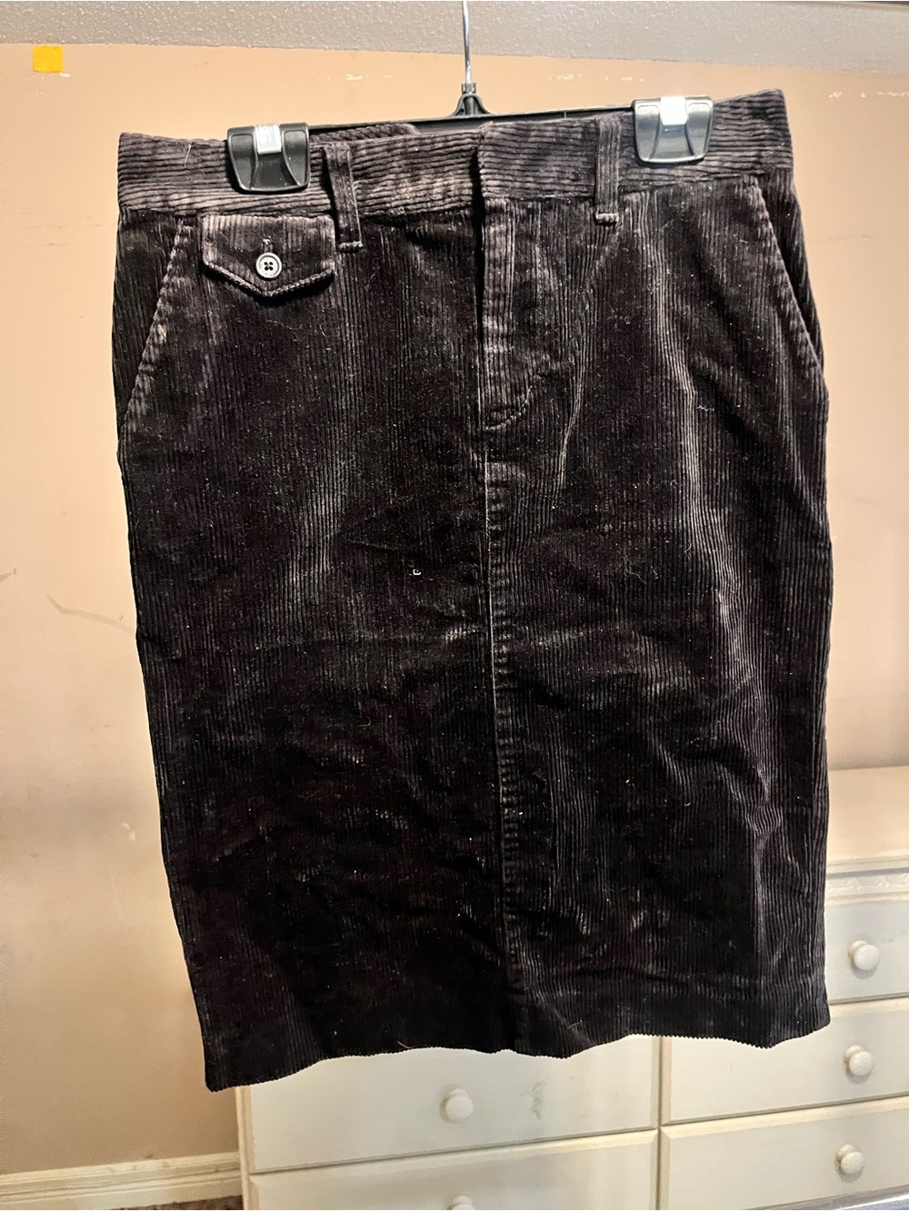 Ralph Lauren Dark Brown Corduroy Pencil Skirt